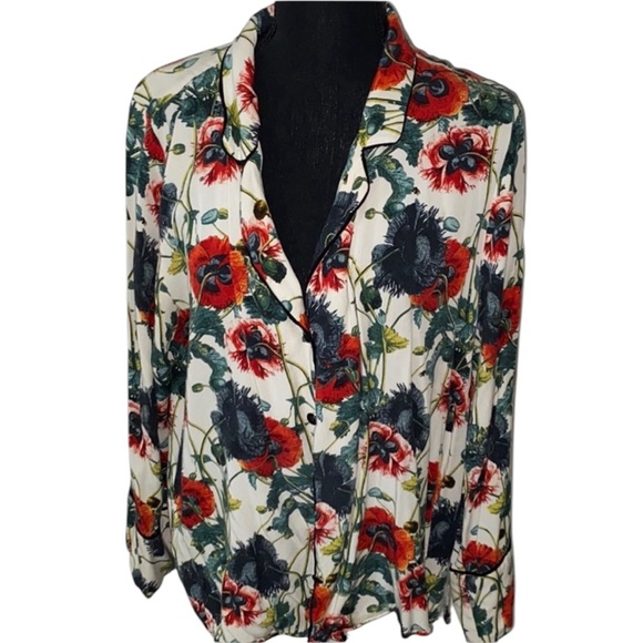 H&M Floral Blouse - Red, Green, Black - Picture 1 of 16